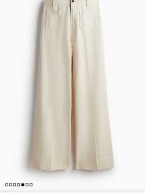 H&M WIDE-LEG TWILL PANTS Women's Trousers
